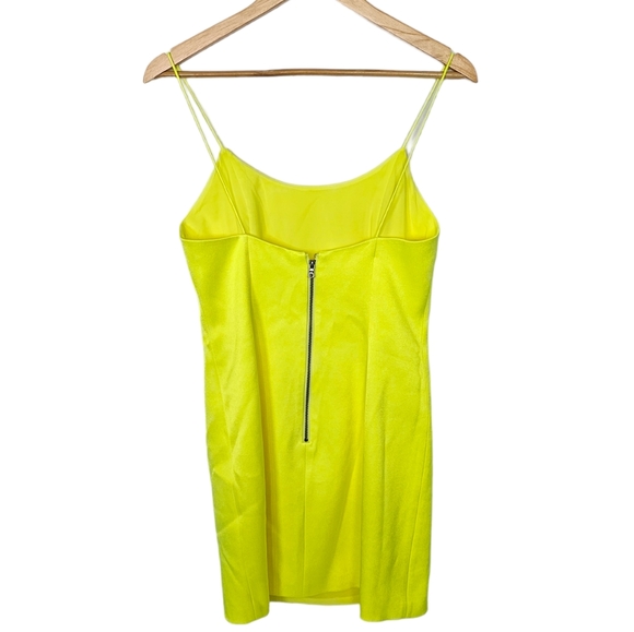 Alice Olivia Nelle Neon Yellow Mini Dress Size 6 - Picture 3 of 7